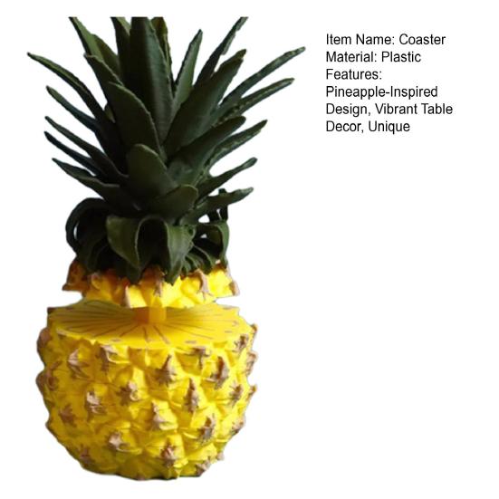 3D Pineapple Decorative Coasters Set Creative 3D Pineapple Design Coasters Protect Table