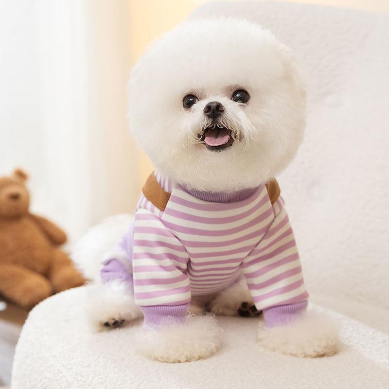 Hundeoverall Fake Zwei niedliche Tiere können gezogen werden Vierbeiniger Teddybär Kleiner Hund Herbst und Winter Haustierkleidung