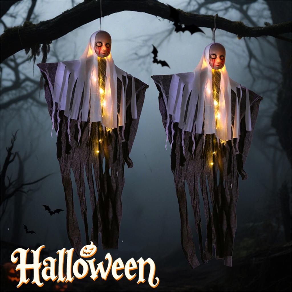 LED Halloween Hanging Skeleton Atmosphere Decoration Props