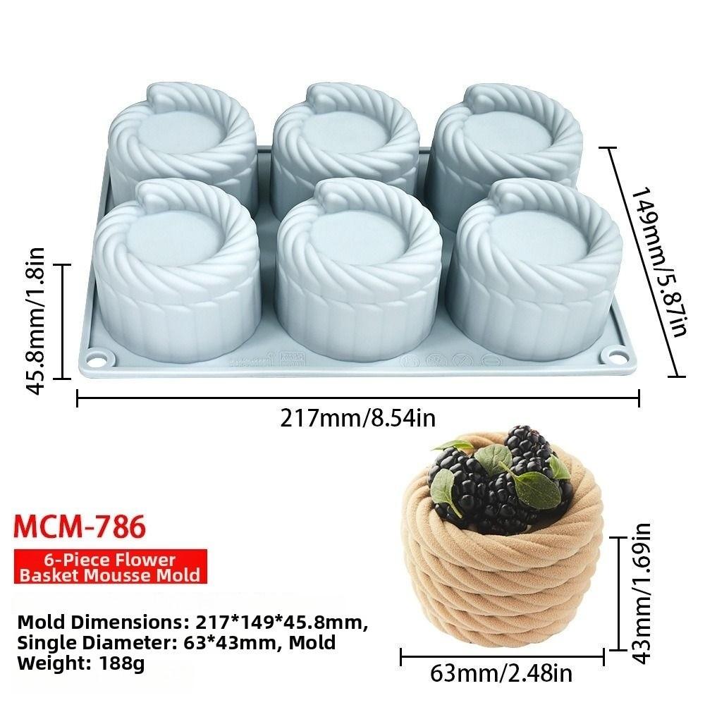 Silicone Mousse Cake Mold Hemp Rope Flower Basket Easy Release Scented Candle Molds High-temperature Resistant