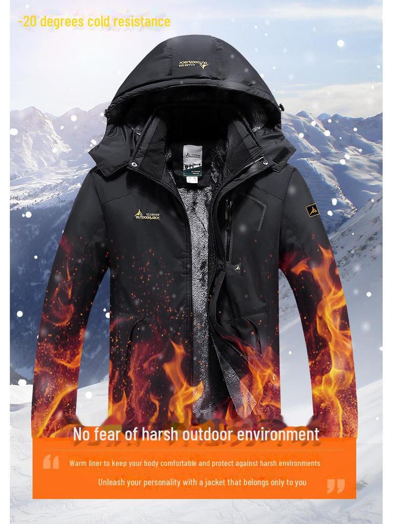 Unisex Outdoor Bergsteigerjacken mit Übergrößenoptionen und Samtfutter