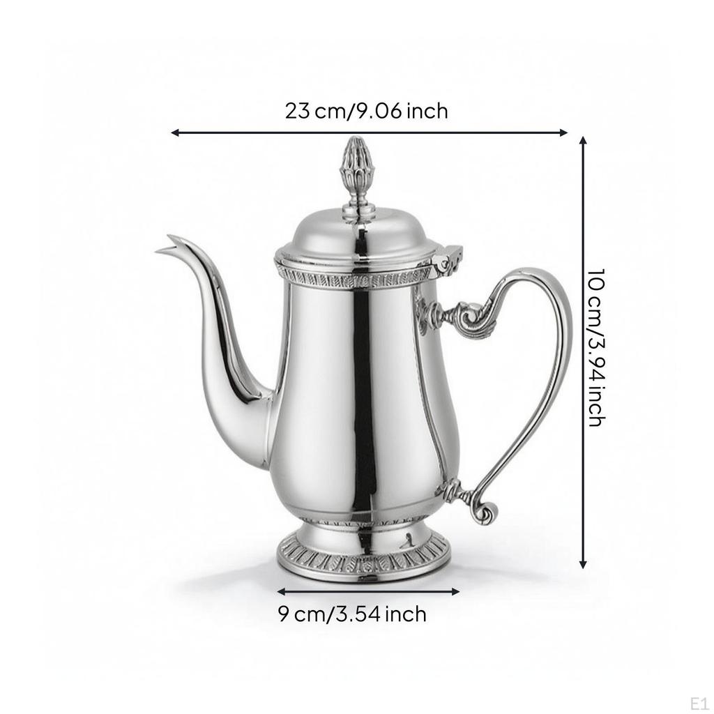 Coffee Pot with Lid Stainless Steel Timeless Polished Carafe for Hosts,