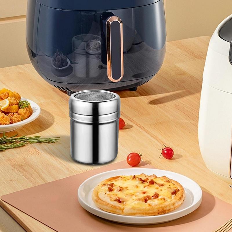 Stainless Steel Sprinkle Powder Icing Sugar Cocoa Sugar Chocolate Flour Duster Shaker Tool Seasoning Bottle for Spices