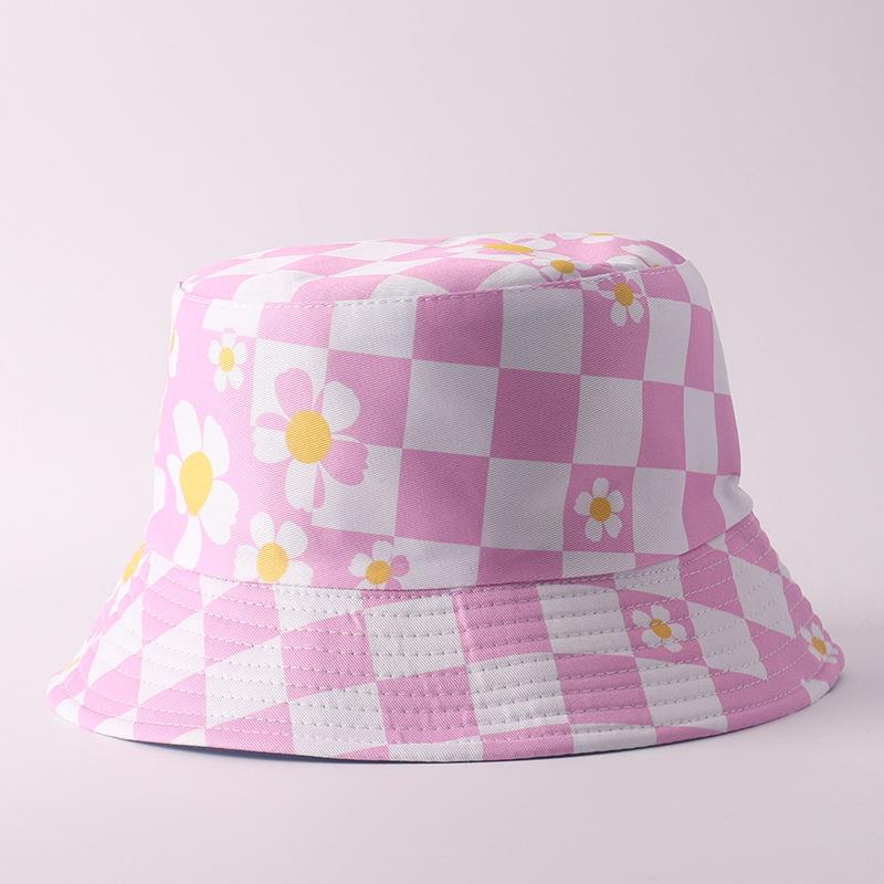 Digital printing small edge bucket hat spring and summer double-sided can wear outdoor sunshade basin hat spot