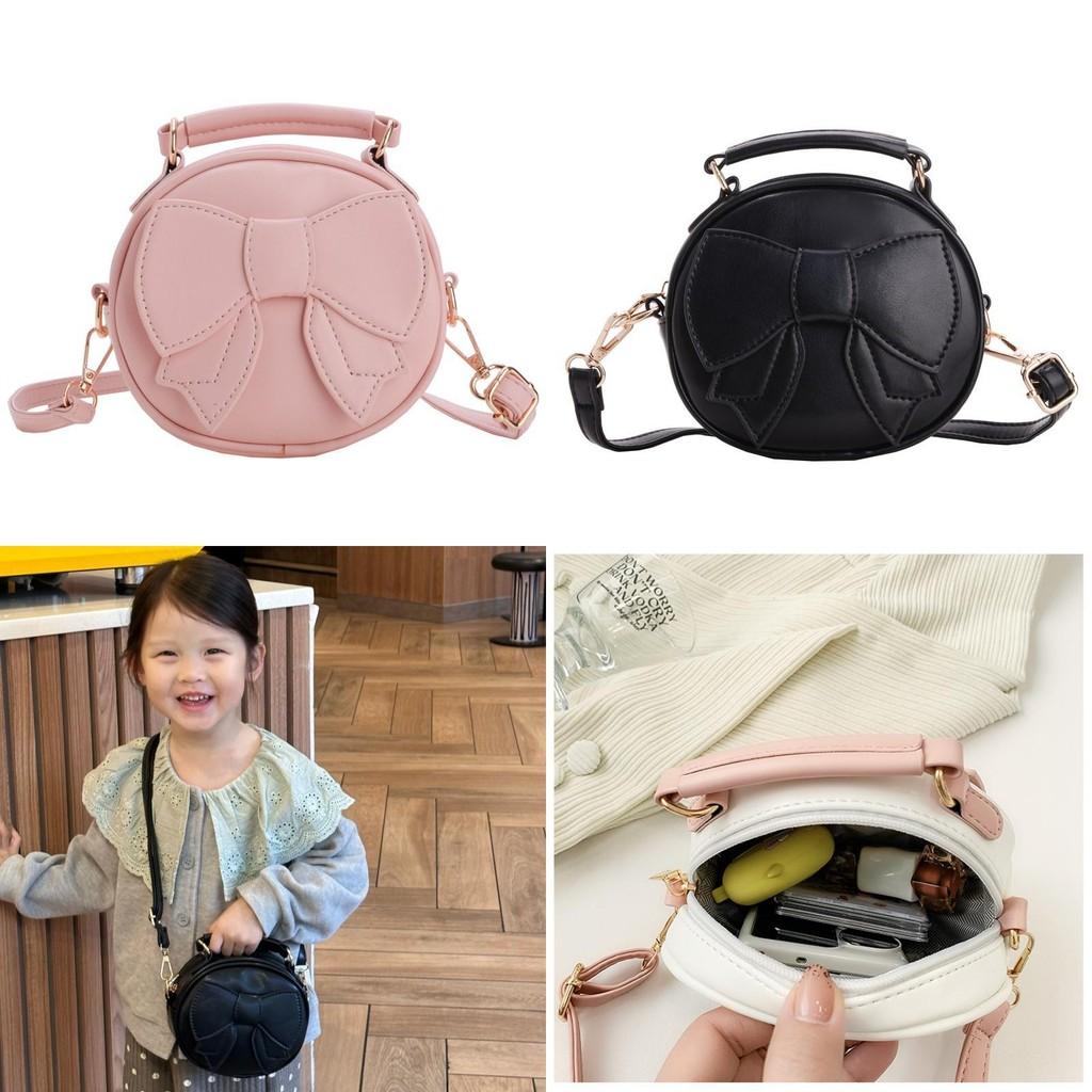 Charming Kids Bowknot Bag In White Pink And Black Colors For Everyday Style