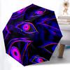 1pc Neon Eyes Pattern Automatic Open/close Folding Umbrella, Compact Portable Travel Umbrella, Perfect Birthday/Christmas, Cute Umbrella, Du