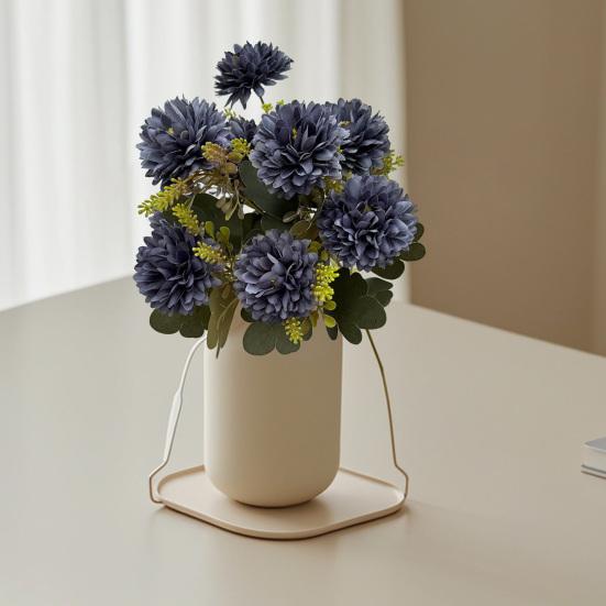 Umělá kytice chryzantém Falešné květiny s ohebnými stonky Realistické umělé květiny pro domácí svatební párty dekorace na jídelní stůl