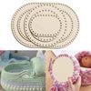 Natural Wooden Crochet Basket Bases Oval/Round Handmade DIY Basket Weaving Stand Five Sizes Hand Weaving Supplies Hand Weaving