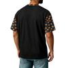 Herren Freizeit Corduroy Kurzarm T-Shirt Leicht Atmungsaktiv Rundhals Oberteil mit Halloween Print Ärmeln und Kragen Design