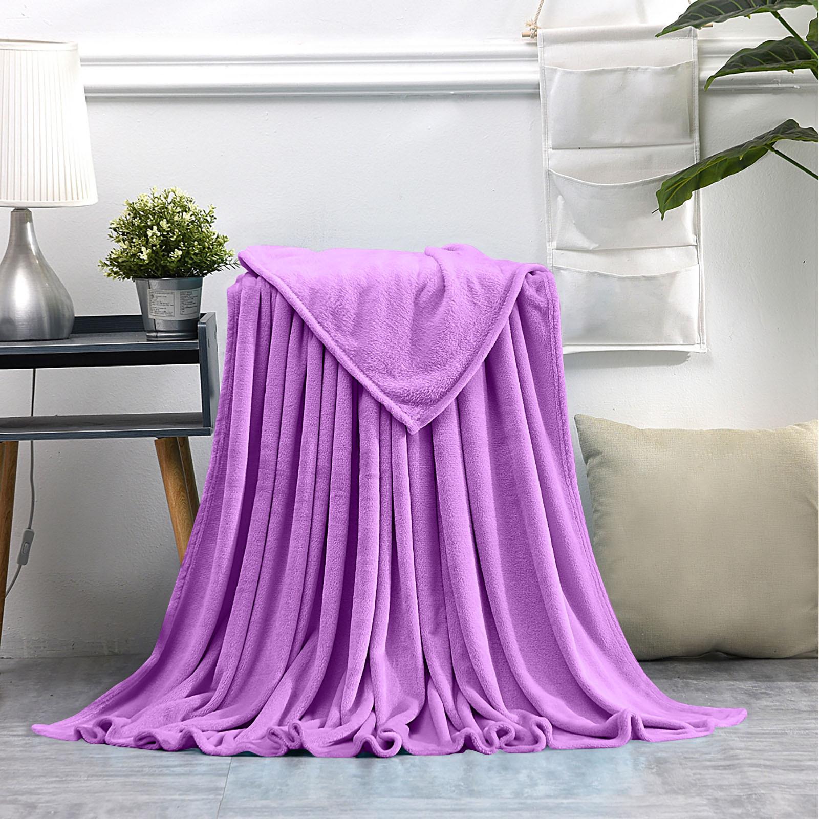 

Искусственное одеяло, очень мягкое теплое однотонное теплое микроплюшевое флисовое одеяло, коврик для дивана, постельное белье, уютное и прочное одеяло One Size фиолетовый