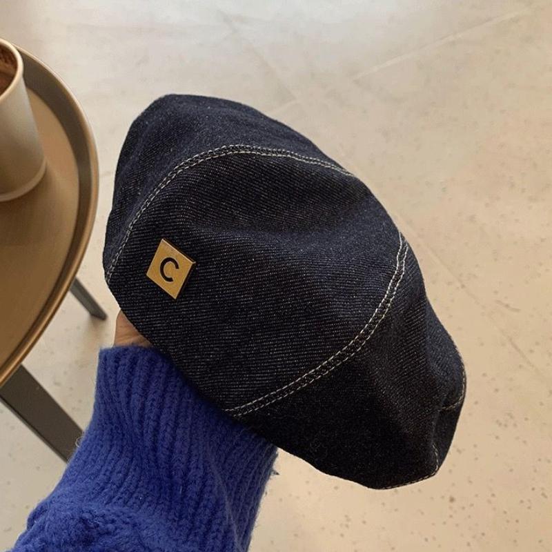 Frauen Denim Baskenmütze Hut Jeans Baskenmützen Maler Hüte Frühling Beanie Hut Retro Achteckige Kappe Weibliche Damen Outdoor Freizeit Visier kappen