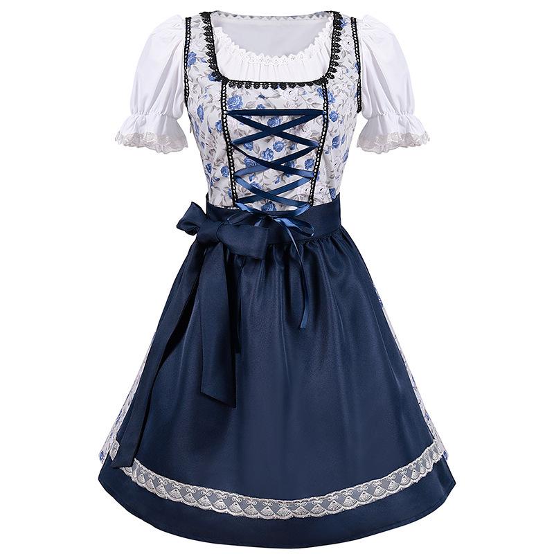 European & American Oktoberfest Costume V-Neck Cosplay Dress In Stock