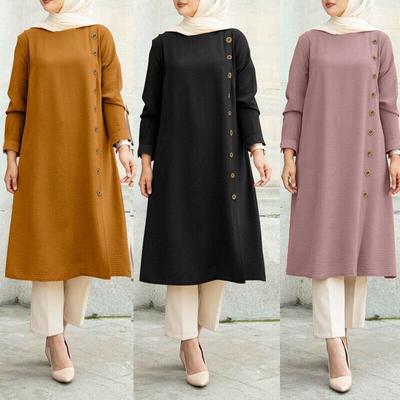Hauts Hijab musulmans, chemisier turc pour femmes, chemise à manches longues, turquie, dubaï, Abaya, ample, Kaftan, vêtements isamique