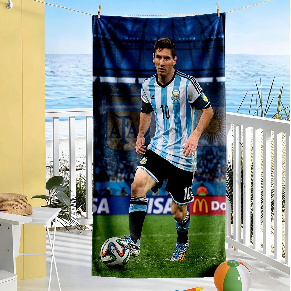 Messi Beach Towel Soft Durable Quick-Dry Comfortable Lightweight Ideal for Travel, Outdoor, Swim, Pool, Yoga, Surf, Camping, Hiking, Gym, Gift, Holida