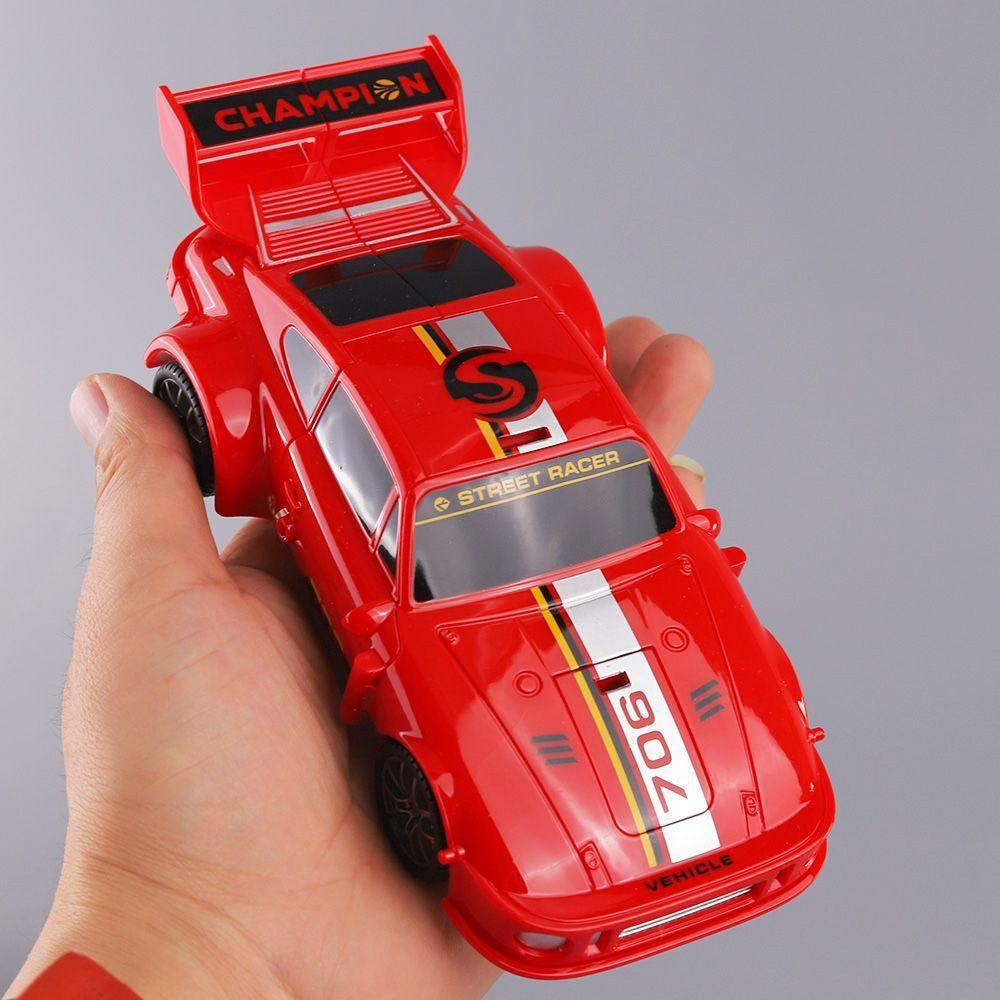 Transforming Robot Racing Car: Child's Inertial, Drop-Resistant Sports Model