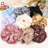 Ins Oversized Satin Scrunchies French Romantic Elastic Hair Bands Ponytail Holder Hair Rope Ties Women Girls Hair Accessories