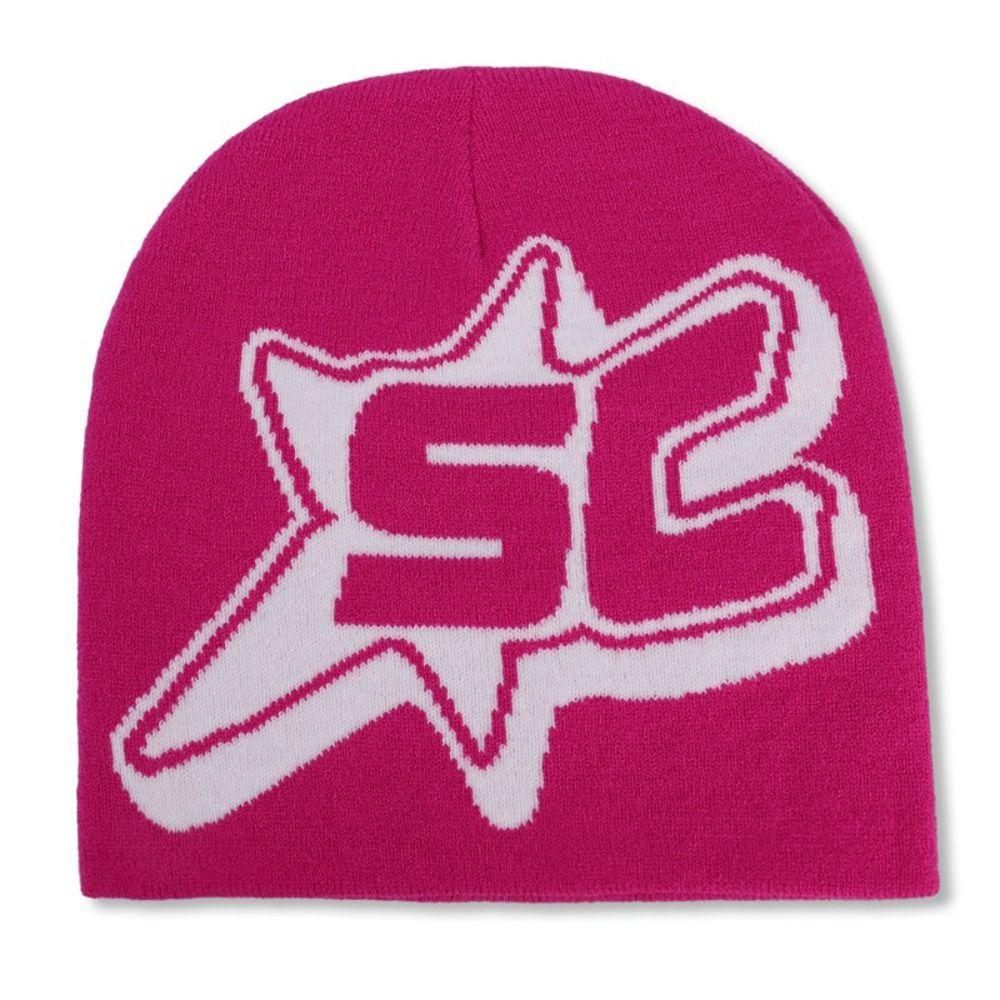 Star Knitted Letter Beanies Y2K Ins Skullies Punk Pullover Hats  Outdoor