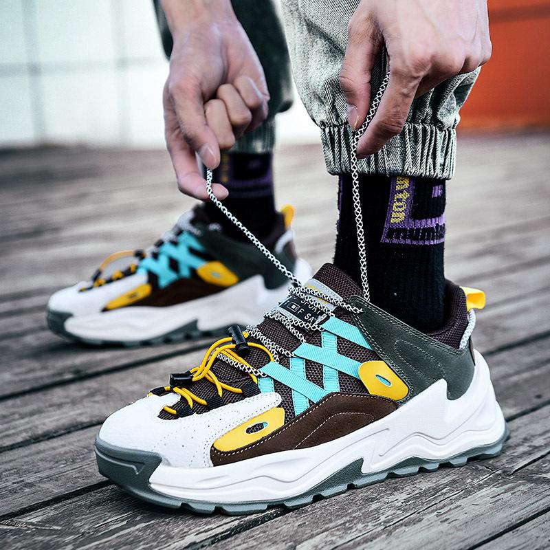 

2025 summer ins men s shoes trendy dad shoes versatile casual sports shoes platform height 5cm fashion color matching shoes 39