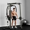 3-in-1 Smith Machine with Dual Cable Pulley System, Chest Press Station, 17-Level Squat Rack and Barbell Bar