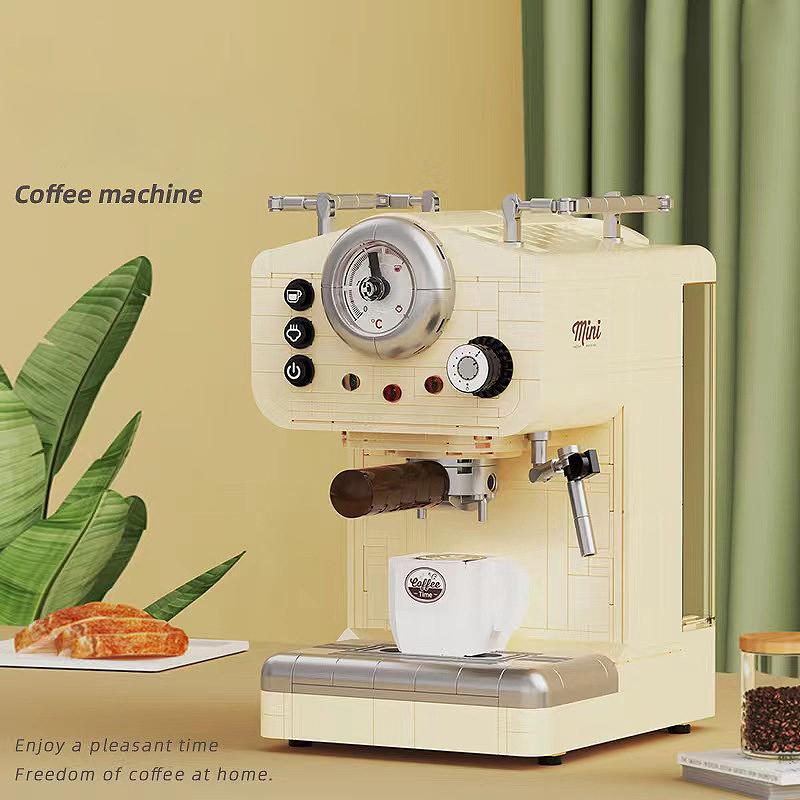 Creative Series Classic Coffee Maker Building Blocks Automatic Drink Machine Model Bricks Toys Gift for Children Kids