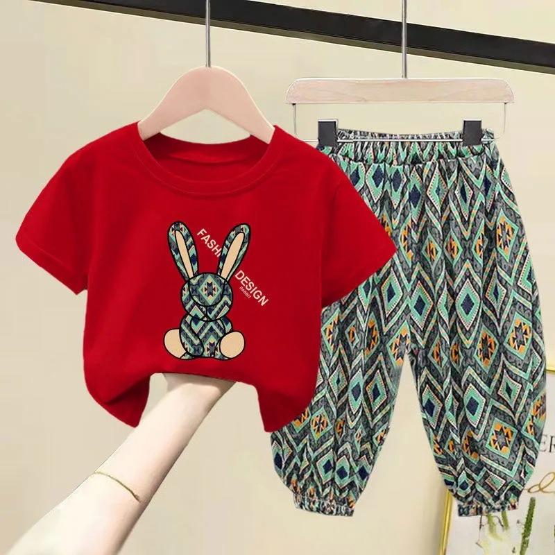 Girls Summer Sleeveless Suit Summer Girls Fashion Korean Version of The Cute Polka Dot Girls Two-piece Suit