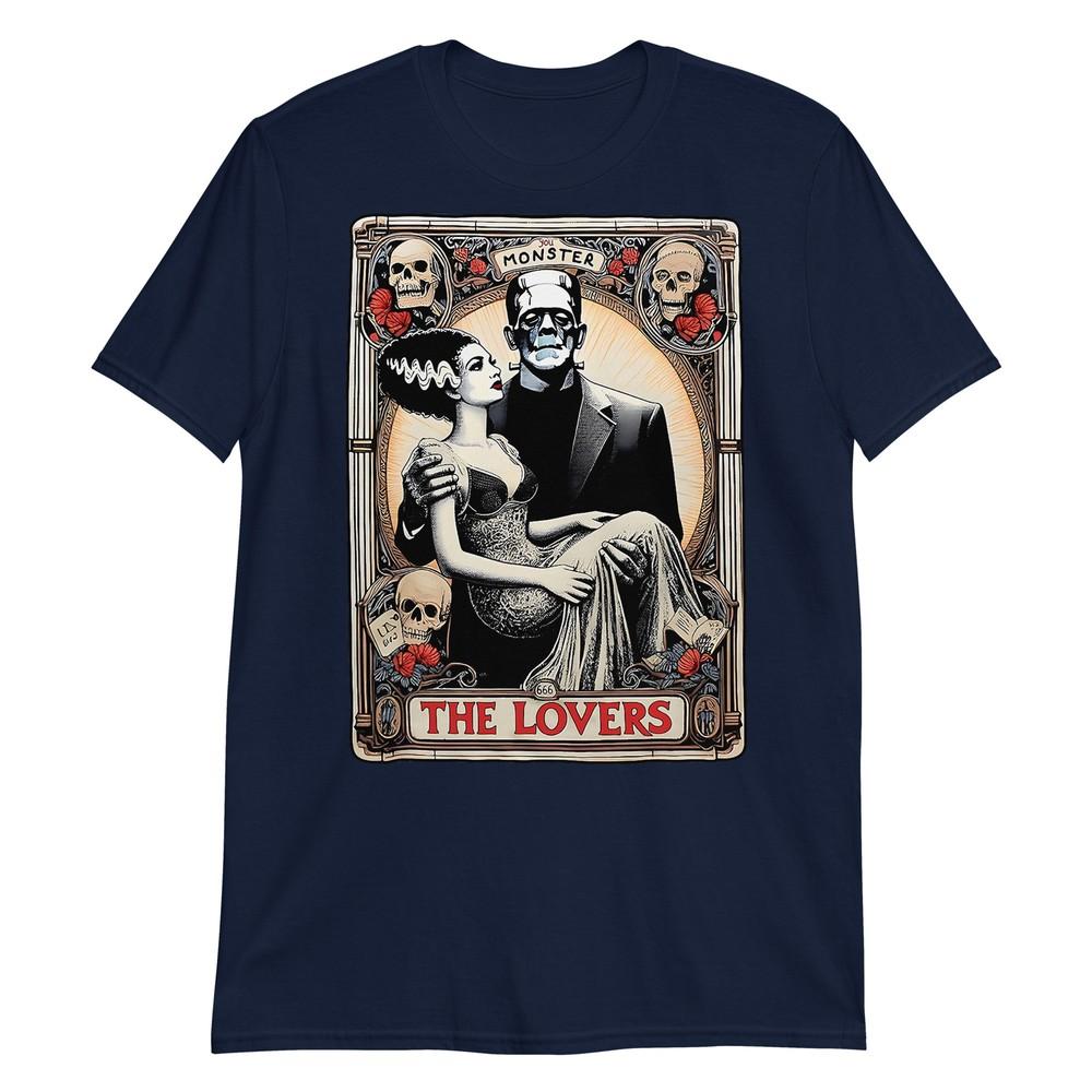 Horror The Lovers Tarot Card Funny Frankenstein And Bride Tshirt S