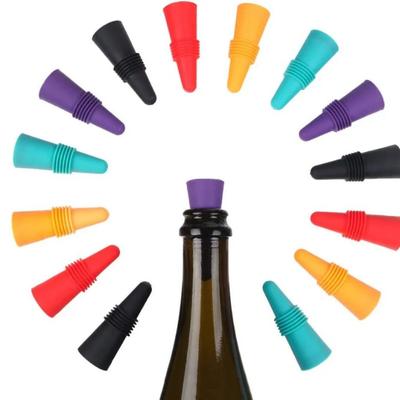 Silicone Wine and Beverage Bottle Cap Set Leak Proof Champagne Bottles Sealer Stoppers Wine Cork Saver Stopper Reusable