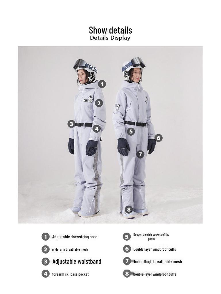 VECTOR Unisex Ski Suit: Warm, Windproof, Waterproof One-Piece Jumpsuit for Winter Outdoor Sports.
