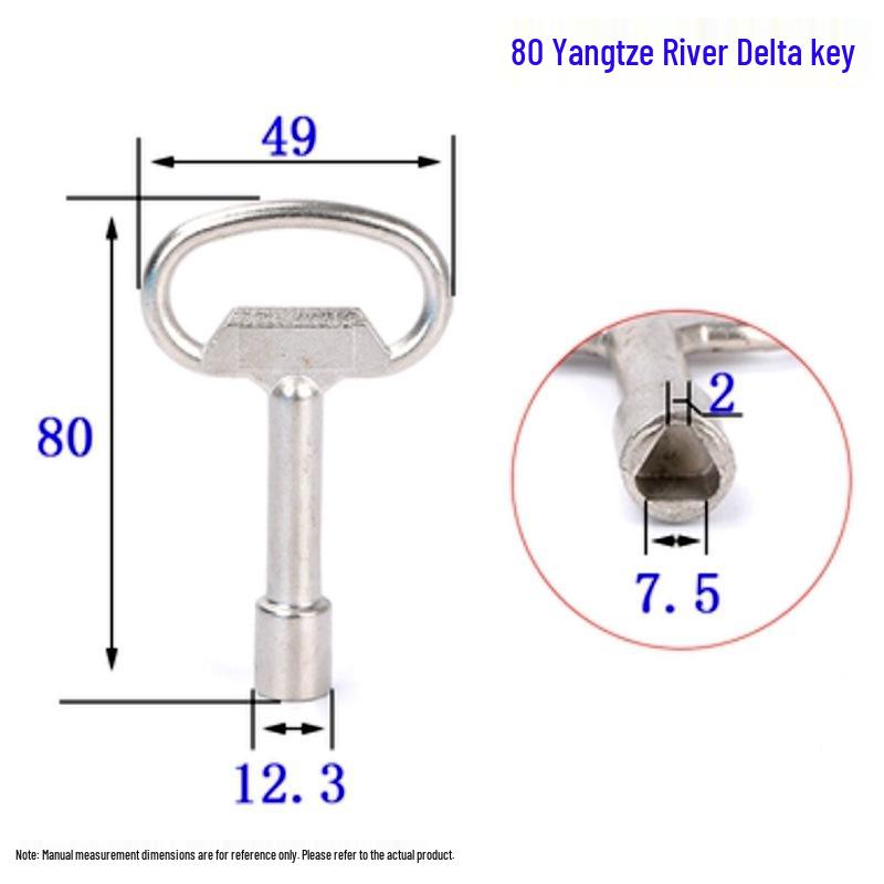Cross Key Zinc Alloy Multipurpose Wrench for Elevator, Electrical Box, and Water Meter.