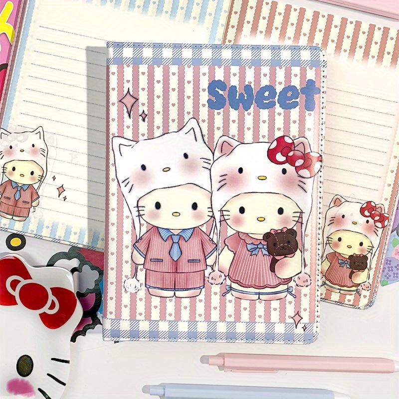 

5Pcs Sanrio New Cute Couple Hello Kitty A5 Notebook Horizontal Line Diary Cover Soft Leather Notebook Full Color Page Handbook Gift 21*14.8cm 5Pcs