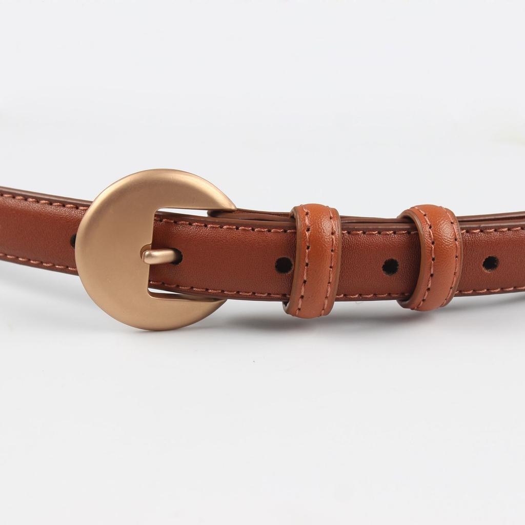 Women'S Leather Thin Belt Decorative Shirt Waist Seal With Dress Suit Waist (2Cm 8 Colors Optional)