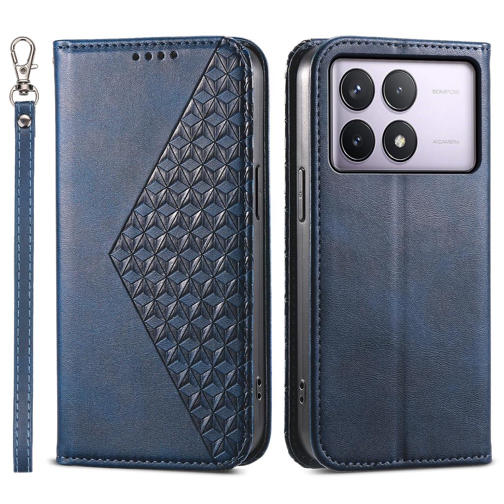 Für Xiaomi Poco F6 Pro 5G/Redmi K70 5G/K70 Pro 5G Brieftaschen-Handyhülle Kalbslederstruktur PU-Leder Klappabdeckung