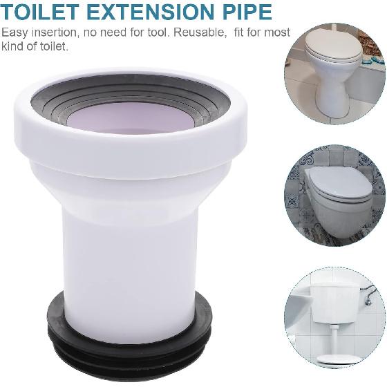 Toilet Drain Pipe Adapter, Plastic Toilet Sewer Drain Pipe Installation Seal Accessories Connector, Toilet Straight Pipe Shifter Toilet Connecting