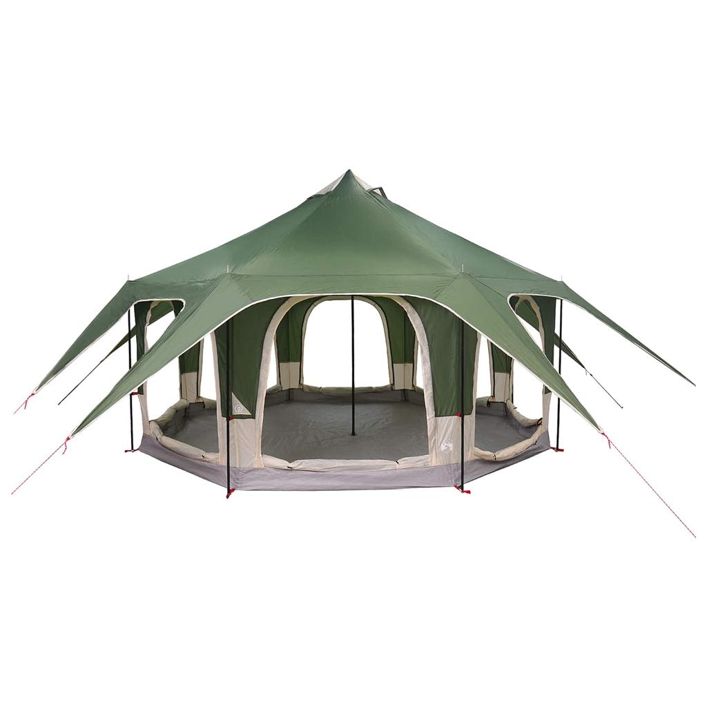 Family Tent Green 5 Person Tent 185T Polyester with PU Coating