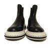 Used 12695 Chelsea Ankle Boots, L815S05X12, 7900, Size 37, Short Side Gore Calfskin, White Two-Tone, 9.4" Logo, Black,