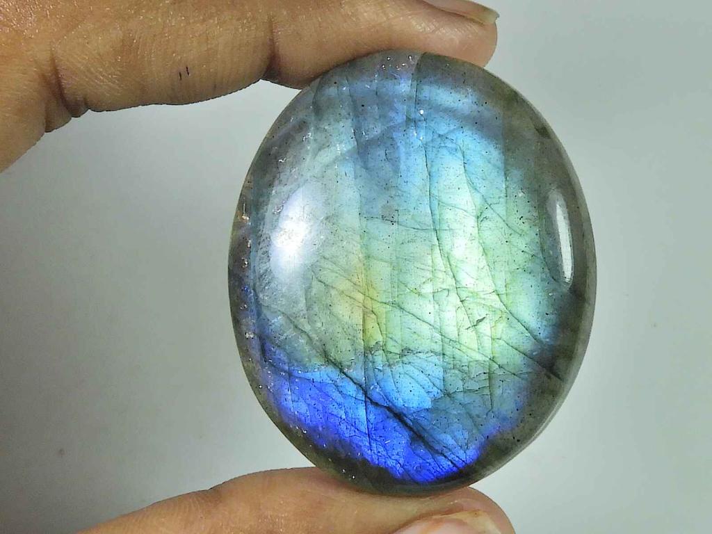 33X39MM Multi Fire Labradorite Round Cabochon Loose Natural Gemstone 85Cts. SK-4020