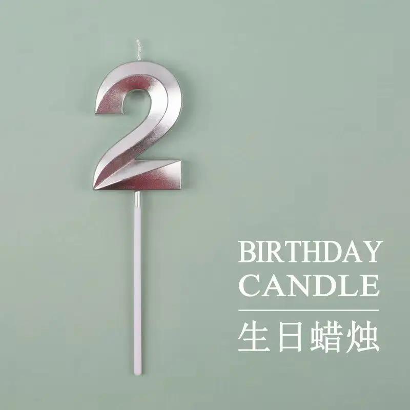 New 0 1 2 3 4 5 6 7 8 9 Cake Topper Kids Girls Boys Baby Party Supplies Colorful Decoration Wedding Birthday Number Cake Candles