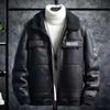 Winter Wildleder Revers Jacke Mantel Herren Fleece Verdickt Warm Hübsch Locker Lässige Jacke Oberteile Herrenbekleidung