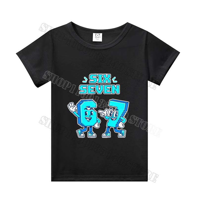 Steal A Brainrot Short Sleeve Children T-shirt 67 Six Seven Cotton Tops Tshirt Boys Girls Clothing Fashion Funny Kid Tee Shirts