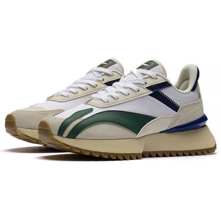 Li Ning Cargo Shock Absorption Low Top Sports Casual Shoes Women Sneakers White Green AGCS262-1
