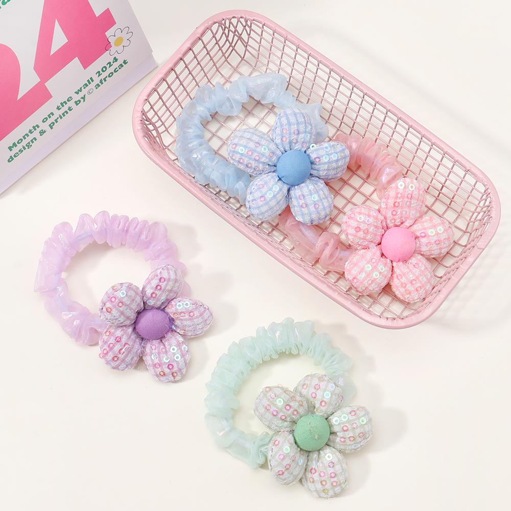 2Pcs/Lot New Solid Sunflower Rubber Band Hair Clips for Kids Fashion Headdress Girl Hairgripe Headwear Baby Hair Accessories