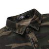 Herren Casual Langarm Camouflage Hemd mit Umlegekragen