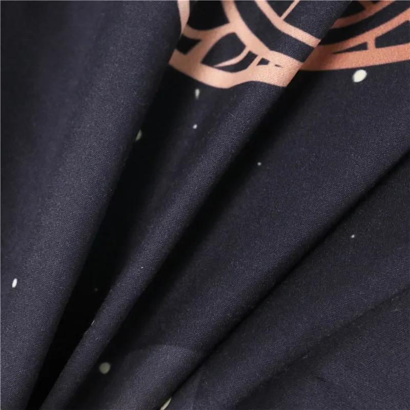 Dropship Schönes Familien Weiches Bettbezug-Set Schwarzes Bettwäsche-Set Traumfänger Galaxie Boho Bettwäsche Heim Bettwäsche Sets 3tlg Gefiedert Mon
