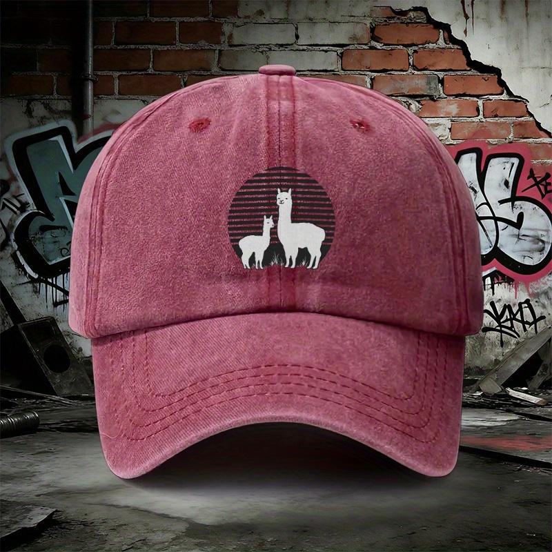 Item Adjustable Denim Baseball Cap about Alpaca Lightweight Printed WomenS Hat Alpaca Parent MenS Trendy Hat Ideal