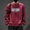 Men's 2025 Heavyweight Plus Size Brand Hoodie - Round Neck, Trendy Letter Print, Autumn/Winter Fashion.