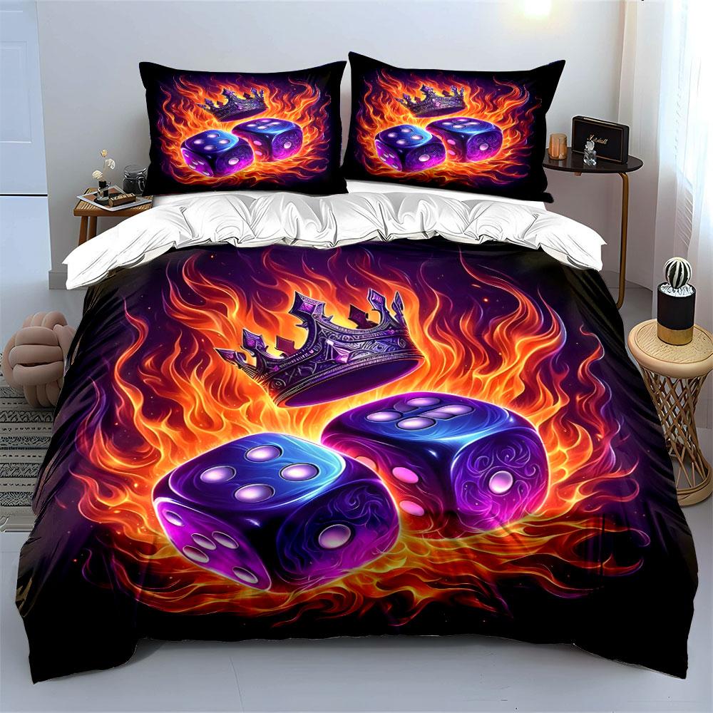 Fiery dice, royal flair. Bedding sets Duvet covers Pillowcases(1* Duvet Cover 2* Pillowcases without duvet insert)