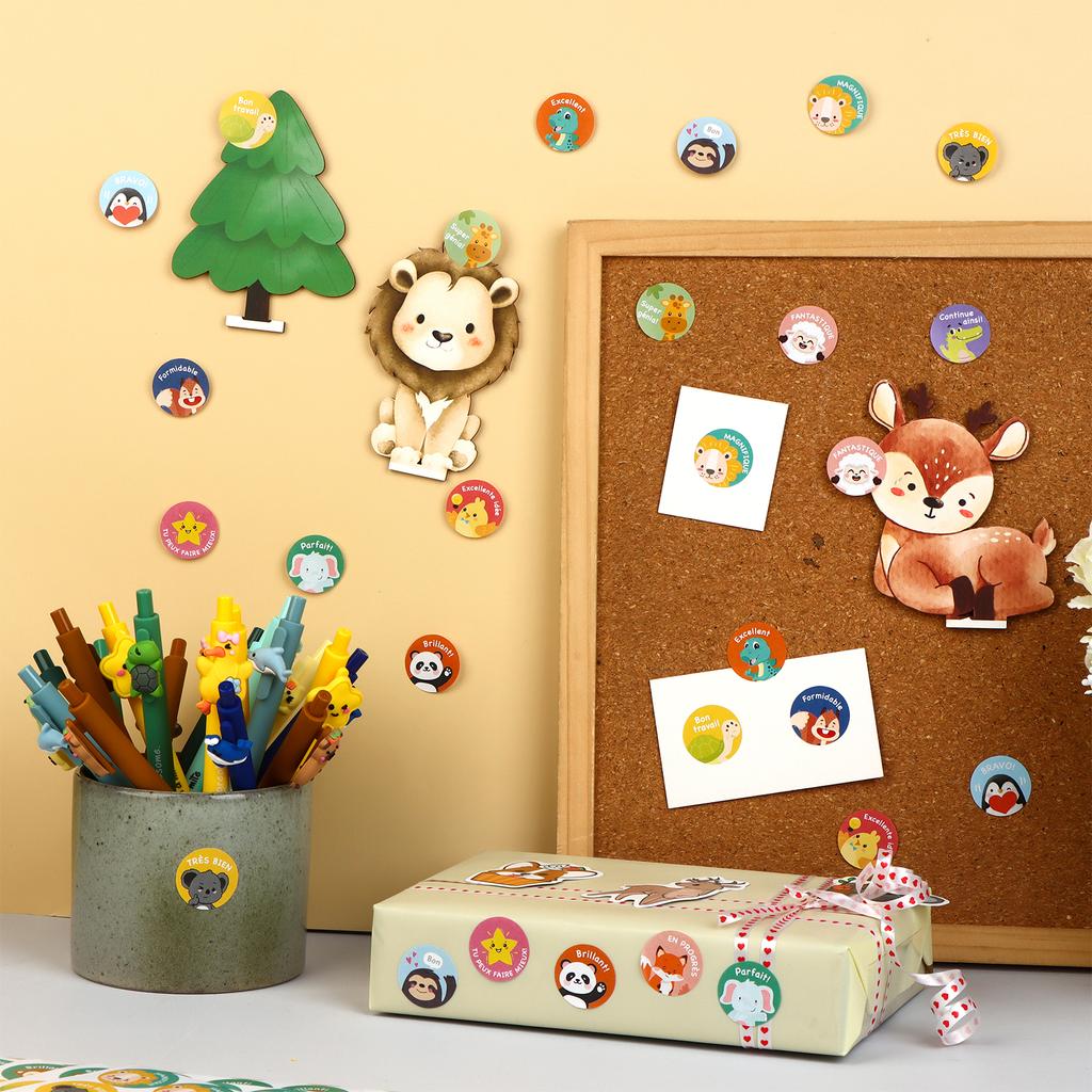1280 Pcs French Inspirational Stickers For Classroom Rewards Funny Cartoon Labels Gifts Teacher Supplies For French Language Nat