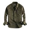 Fashion Solid Color Cotton Wash Long Sleeved Shirt Men's Double Pockets Retro Casual Youth Jacket Thin Coat