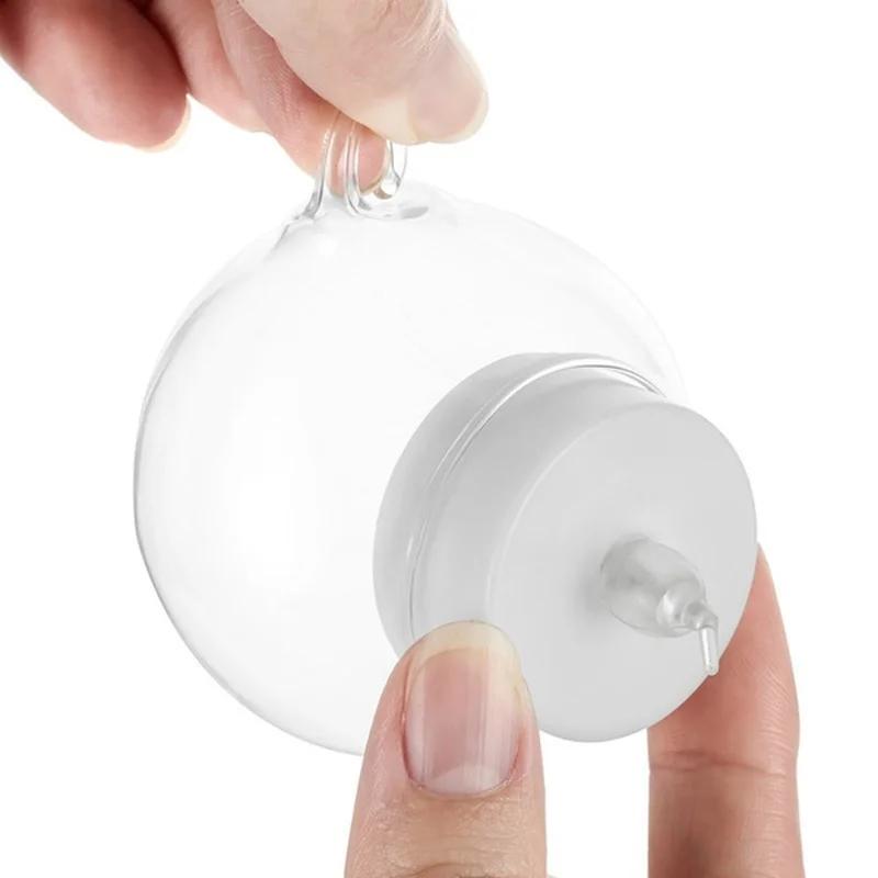 6/12Pcs Hanging Glass Candle Holder Diameter 6/8cm with LED Candle Terrarium for Wedding Party Decor Indoor Outdoor Garden