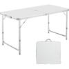 DesertFox Camping Table Outdoor Folding 120cm 3-level Height Adjustable Single Set Picnic Leisure Compact Storage Easy Assembly 006 (silver 120cm1)